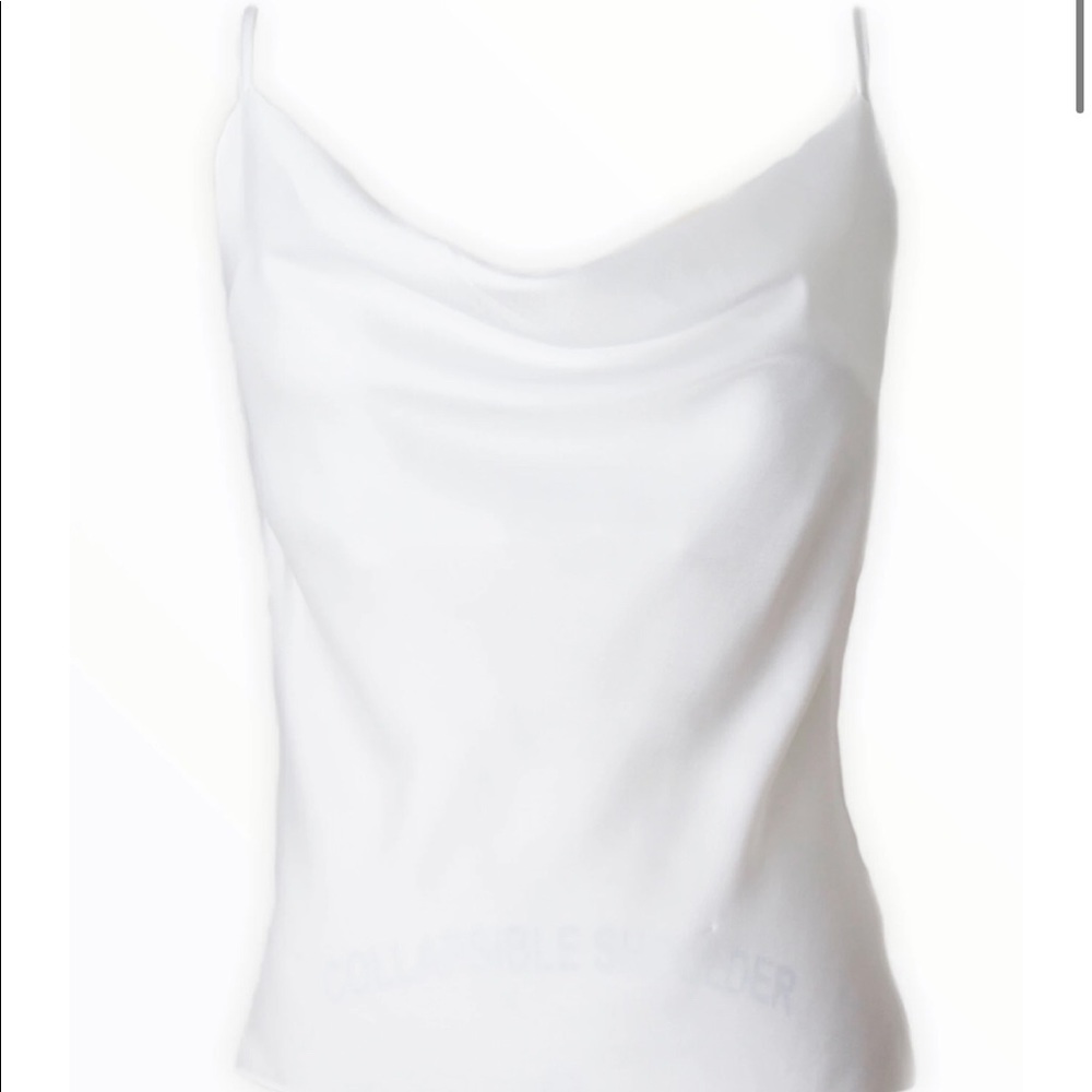 White Basic Cowl Neck Cami